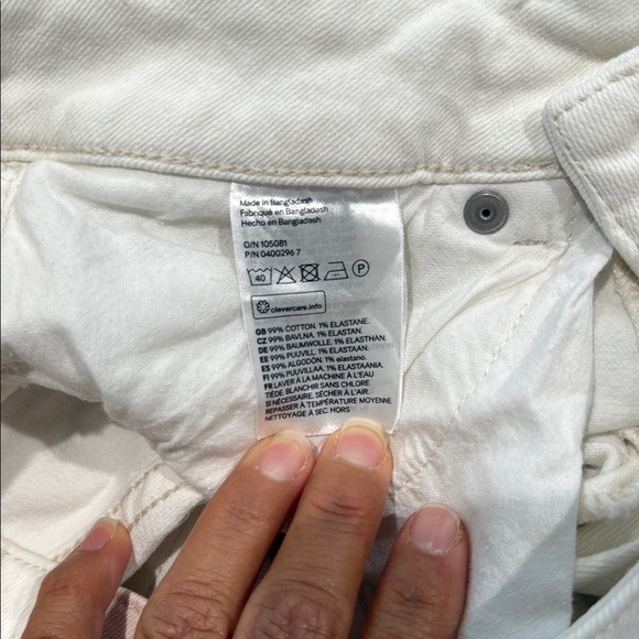 &DENIM Size 26 White Wide Leg Flare Jeans with Frayed Hem - Picture 12 of 13